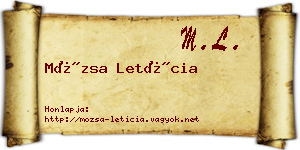 Mózsa Letícia névjegykártya
